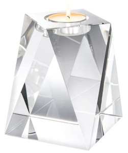 Casa Padrino crystal glass tealight holder 15 x 15 x H. 18 cm - Luxury Decoration Accessories