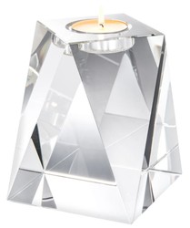 Casa Padrino crystal glass tealight holder 15 x 15 x H. 18 cm - Luxury Decoration Accessories
