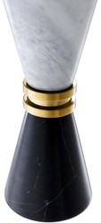 Casa Padrino porte-bougie en marbre de luxe noir / blanc / or Ø 11 x H. 28 cm - Accessoires de Décoration de Restaurant & Hôtel