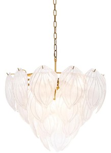 Casa Padrino Lustre Laiton Antique Ø 62 x H. 60 cm - Lustre de Luxe avec Verre Dépoli