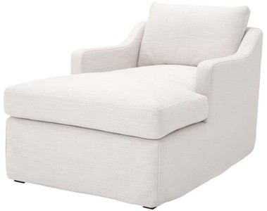 Casa Padrino sillón mentira de lujo blanco 85 x 150 x H. 75 cm - Sillón de Salón