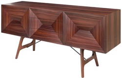 Casa Padrino aparador de palisandro de lujo con 2 puertas y 3 cajones marrón 200 x 50 x H. 90 cm - Calidad de Lujo
