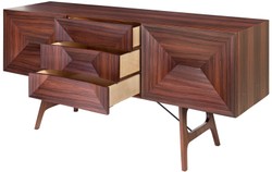 Casa Padrino aparador de palisandro de lujo con 2 puertas y 3 cajones marrón 200 x 50 x H. 90 cm - Calidad de Lujo
