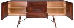 Casa Padrino aparador de palisandro de lujo con 2 puertas y 3 cajones marrón 200 x 50 x H. 90 cm - Calidad de Lujo