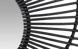 Casa Padrino designer rattan mirror black Ø 120 cm - Wall Mirror in Sun Design