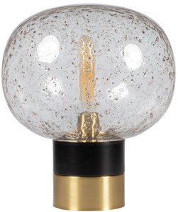 Casa Padrino lampe de table de luxe noir / laiton Ø 34 x H. 38 cm - Lampe de Table Design
