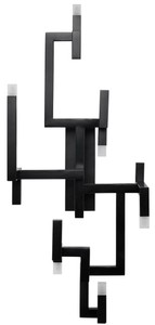 Casa Padrino aplique de pared de lujo LED de acero inoxidable de la sala negro 30,5 x 28,5 x H. 73,5 cm - Aplique de Diseño con Revestimiento en Polvo