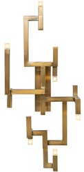Casa Padrino applique murale LED de luxe en acier inoxydable pour salon or 30,5 x 28,5 x H. 73,5 cm - Applique Murale Design