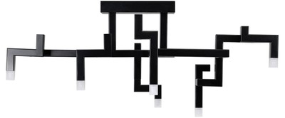 Casa Padrino sala de estar de lujo lámpara de techo LED de acero inoxidable negro 73,5 x 30,5 x H. 31,5 cm - Lámpara de Techo de Diseño con Revestimiento en Polvo