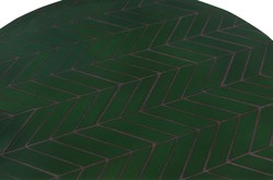 Casa Padrino table basse de luxe vert / noir Ø 50 x H. 45 cm - Table Basse Ronde avec Carreaux de Céramique