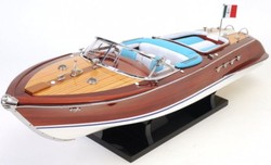 Casa Padrino Luxury Mahogany Wood Speed ​​Boat Brown / Multicolor 67.3 cm - Handmade Deco Boat