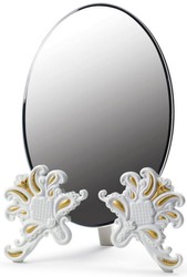 Casa Padrino Miroir de Maquillage de Luxe 29 x H. 41 cm - Couleurs Variées - Miroir de Maquillage Fait à la Main en Porcelaine Espagnole