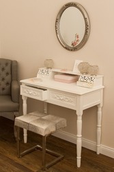 Casa Padrino Country Style Desk Antique White 95 x 45 x H 87 cm - Country Style Furniture in Shabby Chic Look Casa Padrino Country Style Desk Antique White 95 x 45 x H 87 cm - Country Style Furniture in Shabby Chic Look