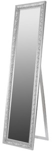 Casa Padrino miroir de stand / miroir mural baroque argent 45 x H. 180 cm - Miroir Fait main avec Cadre en Bois et Belles Ornements 