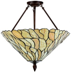 Casa Padrino Lampe de Plafonnier Tiffany Multicolore Ø 50 x H. 55 cm - Lampe de Couverture de Luxe en Mosaïque de Verre