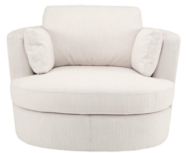 Casa Padrino Luxus Sessel / Drehsessel Weiß 110 x 100 x H. 70 cm - Wohnzimmermöbel