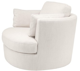 Casa Padrino Luxus Sessel / Drehsessel Weiß 110 x 100 x H. 70 cm - Wohnzimmermöbel