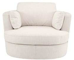 Casa Padrino Fauteuil / Fauteuil Pivotant de Luxe Blanc 110 x 100 x H. 70 cm - Meubles de Salon
