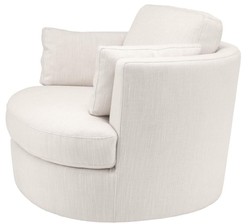 Casa Padrino Fauteuil / Fauteuil Pivotant de Luxe Blanc 110 x 100 x H. 70 cm - Meubles de Salon