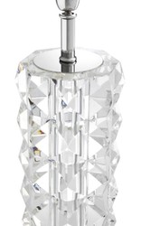 Casa Padrino lampe de table en verre de cristal de luxe argenté / blanc Ø 43 x H. 75 cm - Lampe de Table avec Abat-Jour de Hotel & Restaurant 