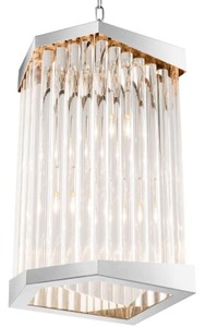 Casa Padrino Luxus Acryl Wohnzimmer Kronleuchter Silber 33 x 28,5 x H. 61 cm - Wohnzimmermöbel