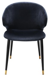 Casa Padrino luxury dining chair with armrests midnight blue / black / gold 57 x 66 x H. 83 cm - Dining Room Furniture