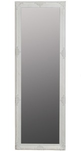 Casa Padrino Baroque Wall Mirror White 65 x H. 190 cm - Handcrafted Baroque Mirror with Wooden Frame and Beautiful Decorations