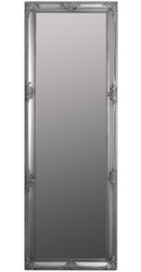 Casa Padrino Baroque Wall Mirror Silver 65 x H. 190 cm - Handcrafted Baroque Mirror with Wooden Frame and Beautiful Decorations