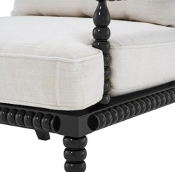 Casa Padrino sillón de caoba de lujo negro / blanco 72 x 95 x H. 108,5 cm - Muebles de Hotel