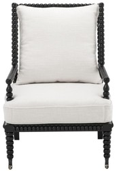 Casa Padrino sillón de caoba de lujo negro / blanco 72 x 95 x H. 108,5 cm - Muebles de Hotel