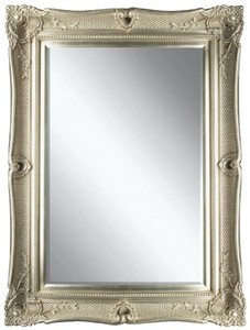 Casa Padrino Baroque Mirror Silver 91 x H. 120 cm - Magnificent Wall Mirror with Wooden Frame and Beautiful Decorations