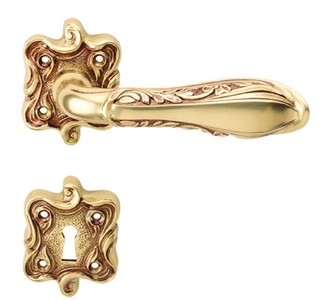 casa padrino luxus barock jugendstil wohnzimmer hotel restaurant club bar büro schloss burg türgriff türklinken set mit rosetten messing vergoldet deko accessoires