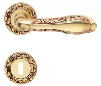 casa padrino luxus barock jugendstil wohnzimmer hotel restaurant club bar büro schloss burg türgriff türklinken set mit rosetten messing vergoldet deko accessoires