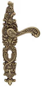 casa padrino luxus barock jugendstil wohnzimmer hotel restaurant club bar büro schloss burg türgriff türklinken set mit platten messing patiniert deko accessoires