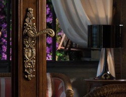 Casa Padrino ensemble de poignée de porte baroque en laiton patiné 14,5 x H. 35 cm - Mobilier Baroque