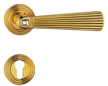 casa padrino luxus jugendstil aristokratischen stil wohnzimmer hotel restaurant club bar büro schloss burg türgriff türklinken set mit rosetten messing vergoldet swarovski kristallglas deko accessoires