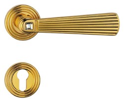 Casa Padrino Set di Maniglia per Porte di Lusso con Cristallo Swarovski Oro 16 x H. 5,4 cm - Maniglie in Stile Aristocratico