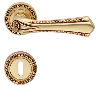 Casa Padrino set di maniglia in stile Art Nouveau oro francese 14,6 x H. 5 cm - Maniglie delle porte in stile Barocco e Art Nouveau dal design Classico