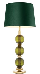 Casa Padrino lampe de table de luxe vert / or Ø 50 x H. 105 cm - Lampe de Table de Salon en Verre Soufflé à la Main