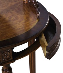 Casa Padrino Luxury Baroque Vanity Table Dark Brown / Brown 80 x 57 x H. 142 cm - Oval Vanity Table in Baroque Style