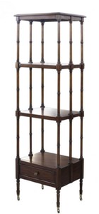 Casa Padrino meuble de salon / armoire étagère de luxe avec tiroir brun foncé 44 x 36 x H. 163 cm - Meubles de Salon de Luxe
