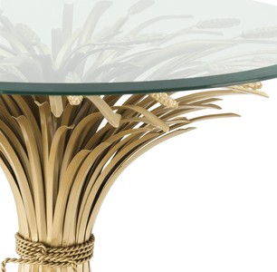 Casa Padrino Luxus Beistelltisch Antik Gold Ø 90 x H. 70 cm - Runder Designer Beistelltisch mit abgeschrägter Tischplatte