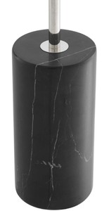 Casa Padrino Luxus Halogen Stehleuchte Silber / Schwarz Ø 44 x H. 190 cm - Energiesparlampe mit edlem Marmorfuß 