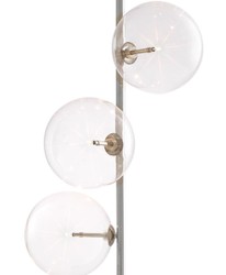 Casa Padrino luxury halogen floor lamp silver / black Ø 44 x H. 190 cm - Energy Saving Lamp with Noble Marble Base