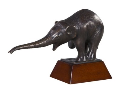 casa padrino luxus designer wohnzimmer hotel restaurant club bar büro deko accessoires figur bronzefigur skulptur elefant mit holzsockel