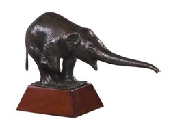Casa Padrino figura in bronzo di lusso con base in legno elefante bronzo / marrone 42 x 17 x H. 29 cm - Decorazione di Lusso