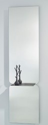 Casa Padrino Specchio di Lusso Nero 47 x H. 180 cm - Specchio da Parete di Design con Ripiano in Alluminio Verniciato a Polvere