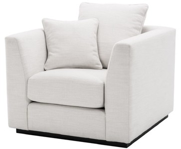 Casa Padrino sillón de salón de lujo blanco / negro 98 x 100 x H. 73 cm - Muebles de Sala