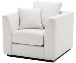 Casa Padrino fauteuil de salon de luxe blanc / noir 98 x 100 x H. 73 cm - Meubles de Salon