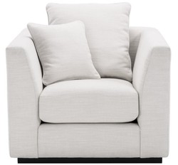Casa Padrino fauteuil de salon de luxe blanc / noir 98 x 100 x H. 73 cm - Meubles de Salon